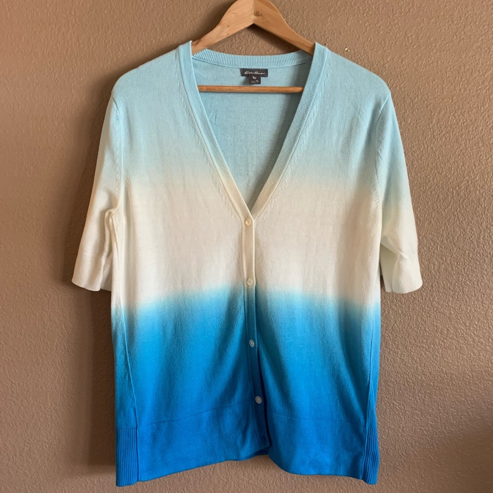 Eddie Bauer Blue Ombré Cardigan Size XL